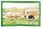 Collie Dog with Sheep Large Cotton Tea Towel - hanrattycraftsgifts.co.uk