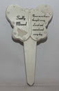 Sadly Missed Diamante Memorial Butterfly Stake Garden Stone Plaque Grave Ornament pushes in ground - hanrattycraftsgifts.co.uk