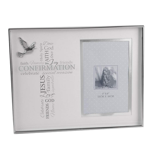 Juliana Nickel Plated Photo Frame 4" x 6" Confirmation - hanrattycraftsgifts.co.uk