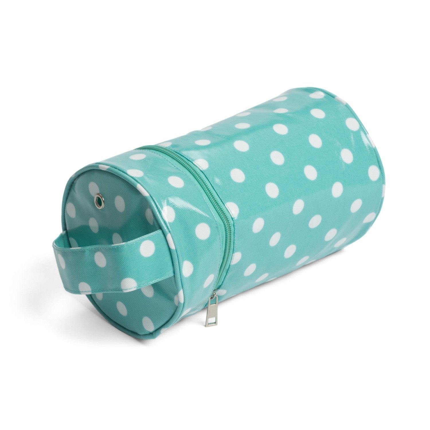 Hobby Gift MRWH/193 | Duck Egg Spot Print PVC Yarn Holder | 14x14x22cm - hanrattycraftsgifts.co.uk