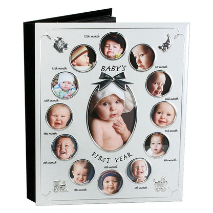 Juliana P/Album 2Tone Alumin. Sat/Shiny Babys 1st Yr 12insrt - hanrattycraftsgifts.co.uk
