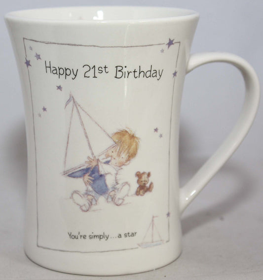 Little Treasures Happy 21st Birthday China Mug - hanrattycraftsgifts.co.uk