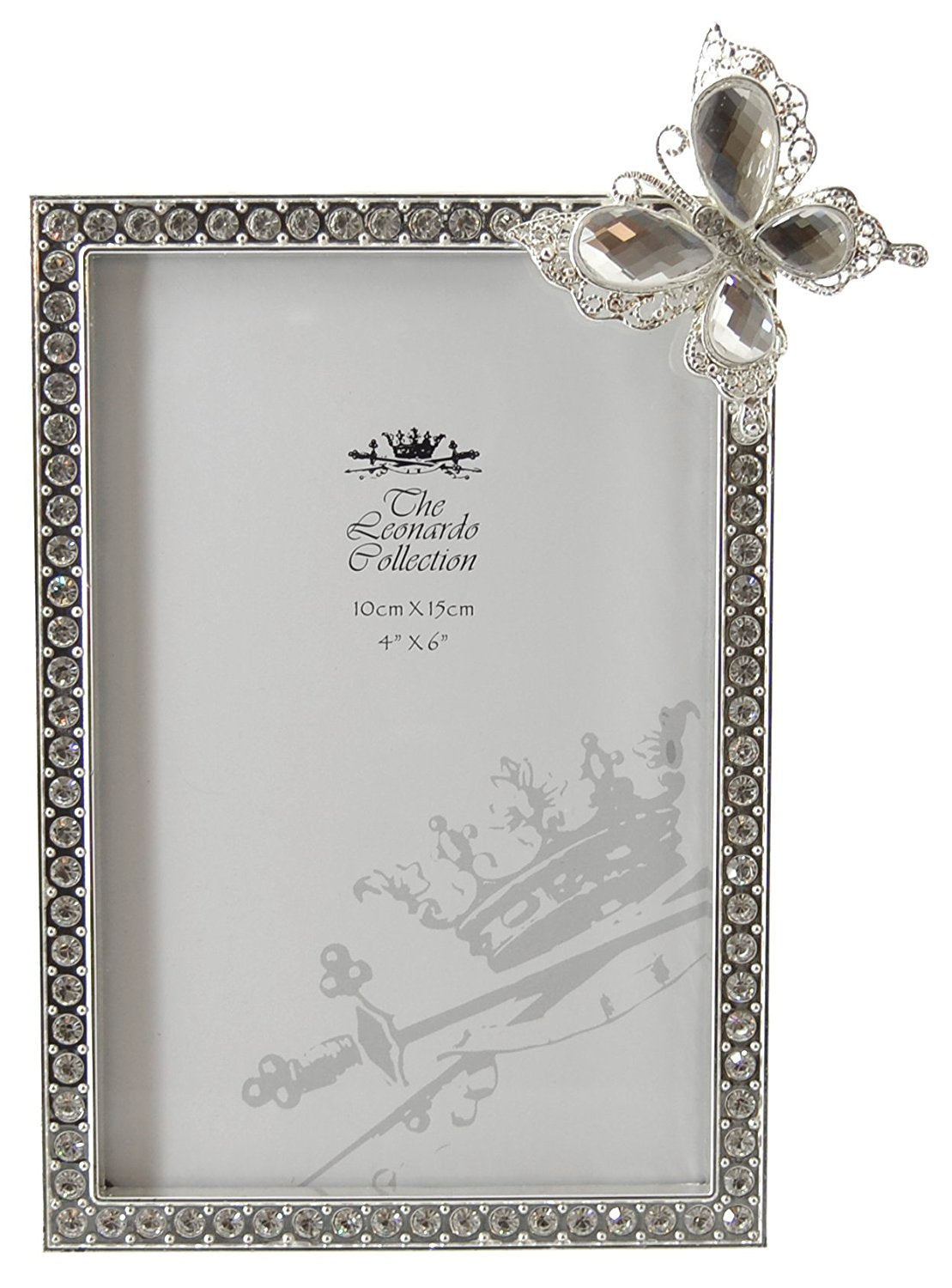 diamante butterfly photo frame 4"x 6" - hanrattycraftsgifts.co.uk