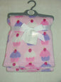 Pink cupcake pram blanket - hanrattycraftsgifts.co.uk