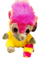 Moonlings 14cm Yellow Lemur with Pink Hair by Keel Toys - hanrattycraftsgifts.co.uk