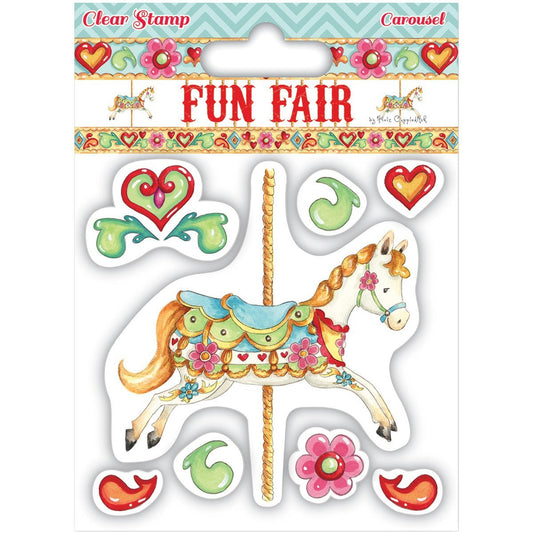 Helz Cuppleditch Carousel Clear Stamp, Clear - hanrattycraftsgifts.co.uk
