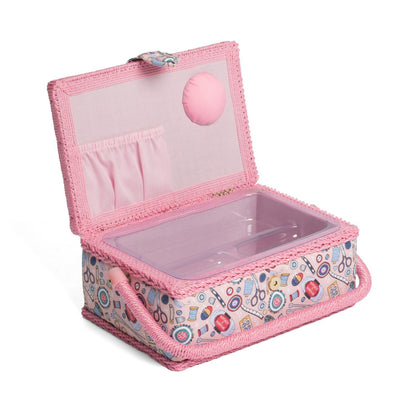 Hobby Gift MRSRF/187 Contemporary Notions Sm Rectangular Sewing Box 24x16x11cm - hanrattycraftsgifts.co.uk