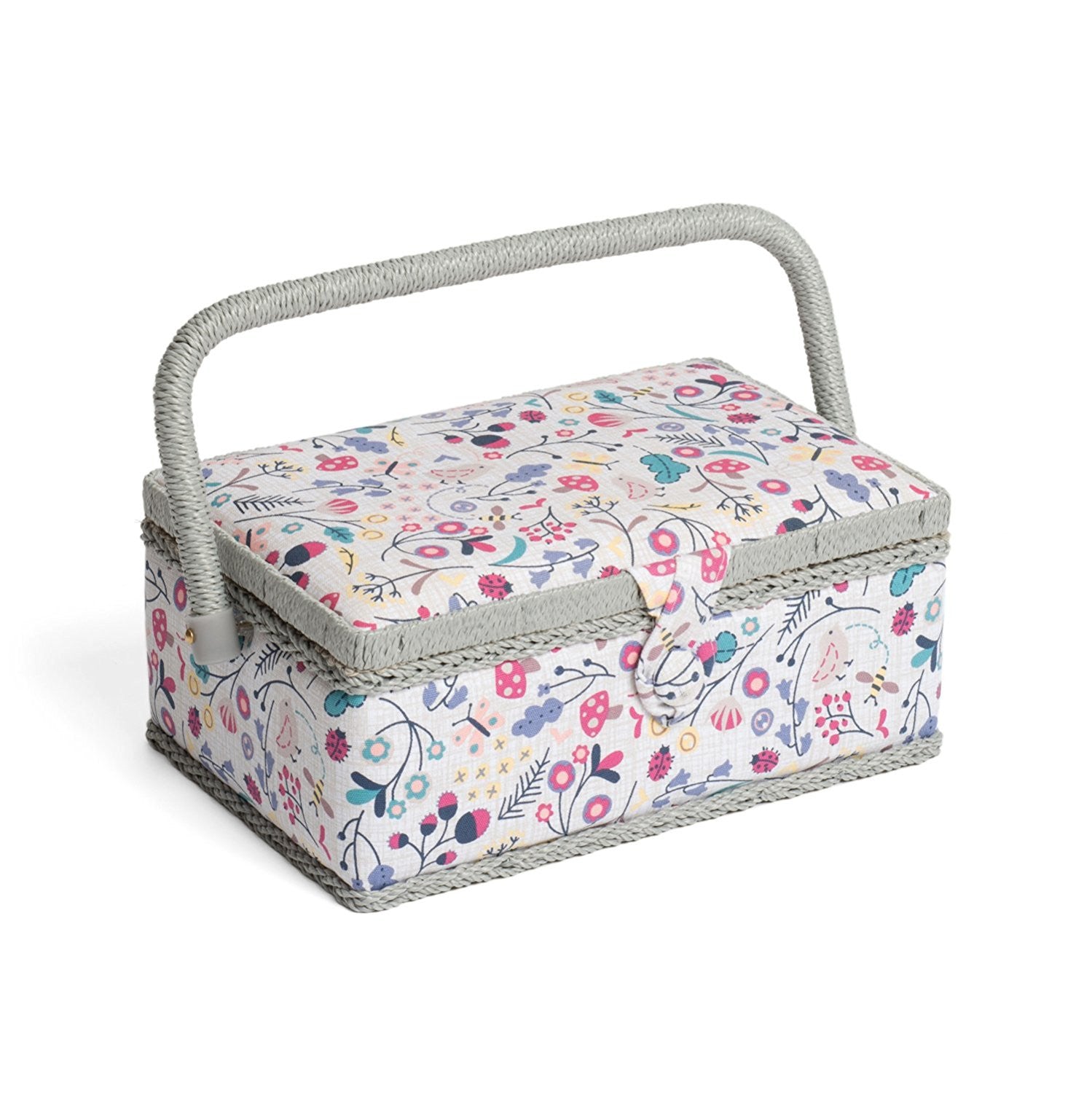 Hobby Gift MRSRF/194 | Spring Time Small Rectangular Sewing Box | 24x16x11cm - hanrattycraftsgifts.co.uk