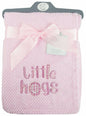 Baby Waffle Fleece Wrap Pink Blanket - Little Hugs - hanrattycraftsgifts.co.uk