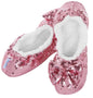 NEW Ladies Snoozies Slippers Bling Sequin Ballerina Warm Cosy Fleece Non-Slip - hanrattycraftsgifts.co.uk