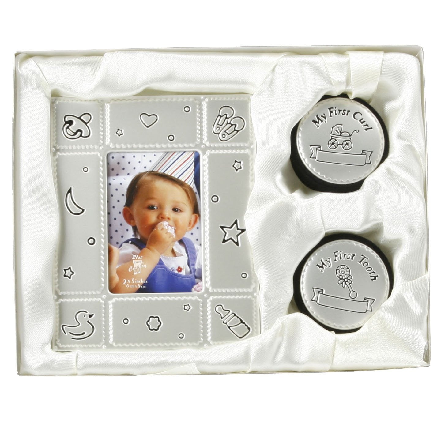 My First Curl , Tooth and Photo Frame Silver - hanrattycraftsgifts.co.uk