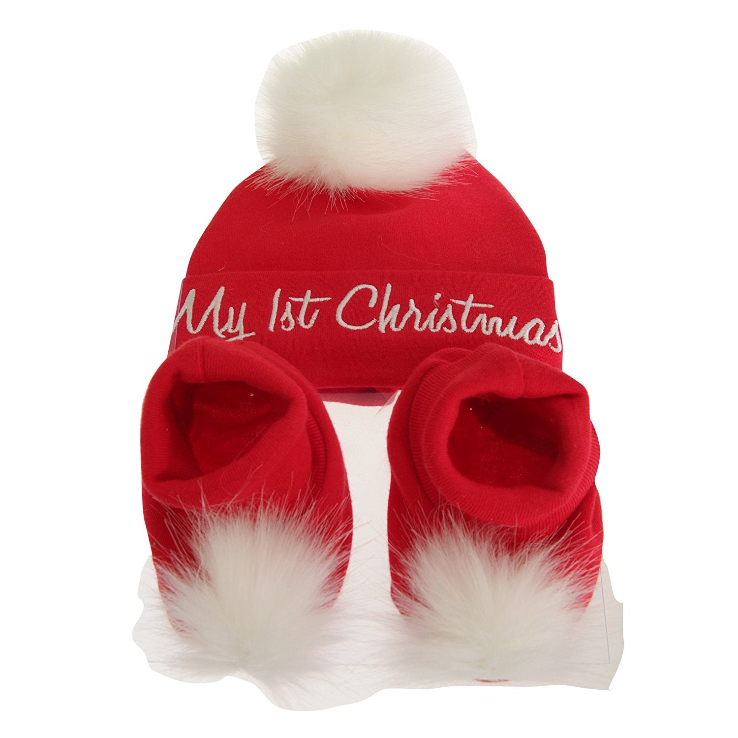 Nursery Time Baby My 1st Christmas Beanie Hat And Booties Set - hanrattycraftsgifts.co.uk
