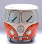 White and Orange Ceramic Camper Van Money Box with 'PEACE' on the Front - hanrattycraftsgifts.co.uk
