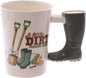 Puckator Garden Wellington Ceramic Shaped Handle Mug, Tea Coffee Hot Drinks, Decorative Gift Box