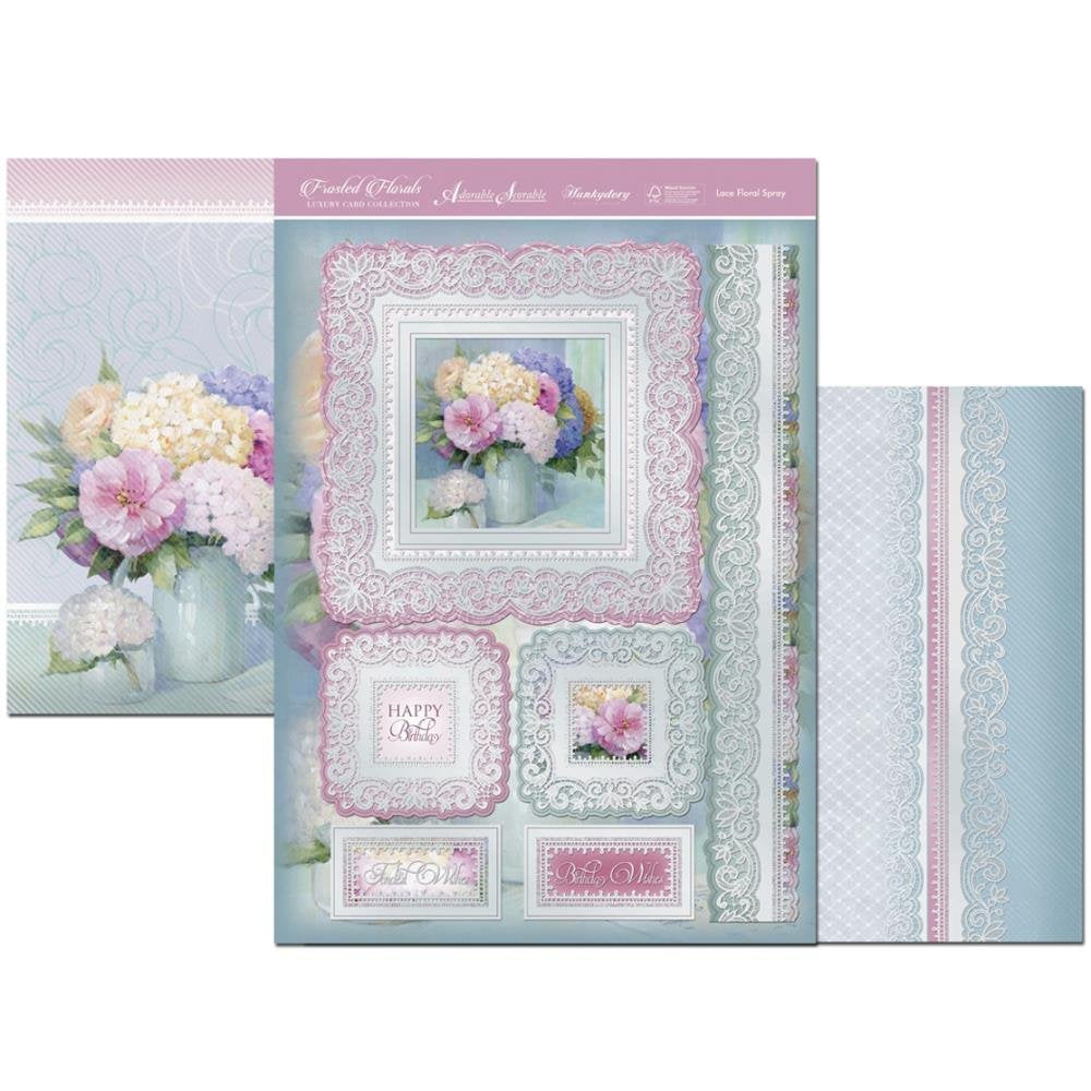 frosted florals lace floral spray - hanrattycraftsgifts.co.uk