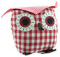 Juliana Home Living 19cm Red Checkered Door Stop - Owl - hanrattycraftsgifts.co.uk