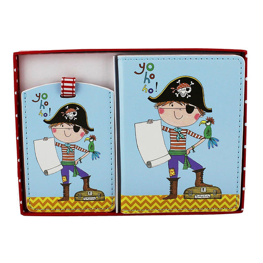 Rachel Ellen Collection Passport & Luggage Tag - Pirate Design - hanrattycraftsgifts.co.uk