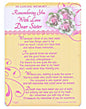 In Loving Memory - Remembering You With Love Dear Sister - Grave/Graveside Memorial Card - hanrattycraftsgifts.co.uk