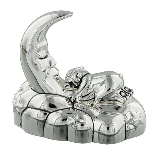Juliana 8cm Silver Plated Bear & Moon Musical Stand - hanrattycraftsgifts.co.uk
