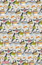 Emma Ball Woolly Puffins Cotton Tea Towel