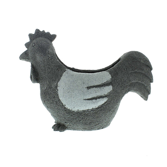 Juliana Country Living - 30cm Grey Rooster Planter - hanrattycraftsgifts.co.uk