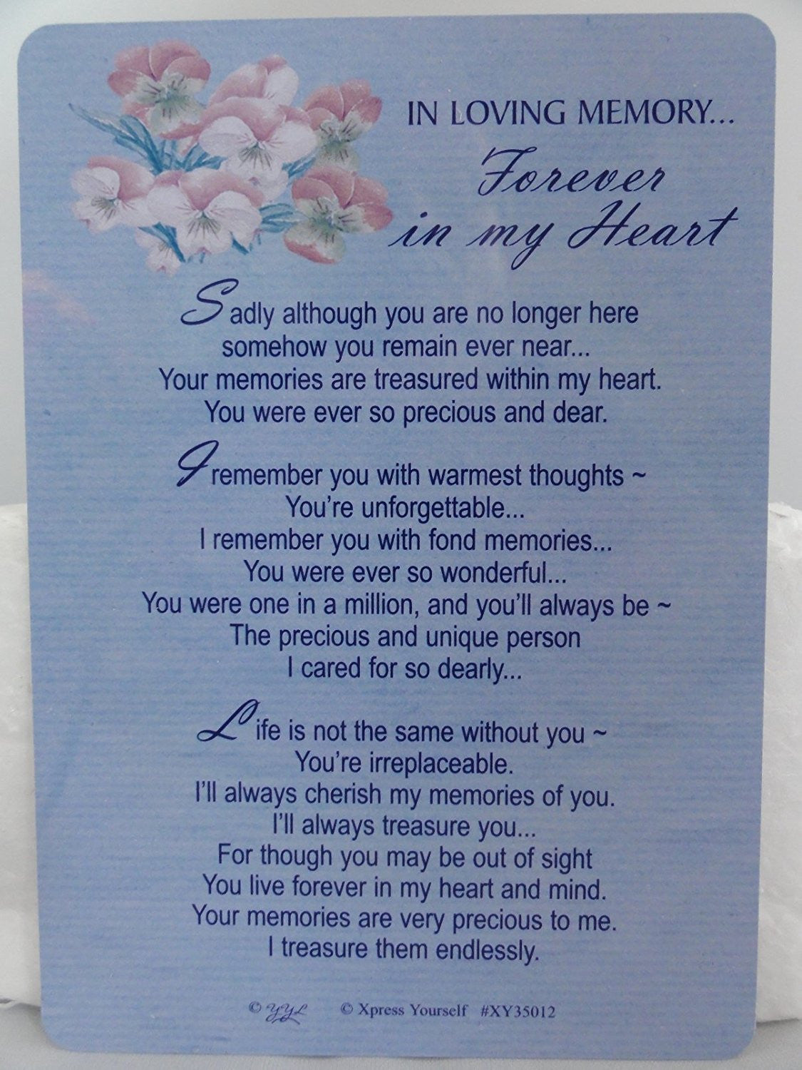 Grave Card - In Loving Memory Forever in my Heart - hanrattycraftsgifts.co.uk