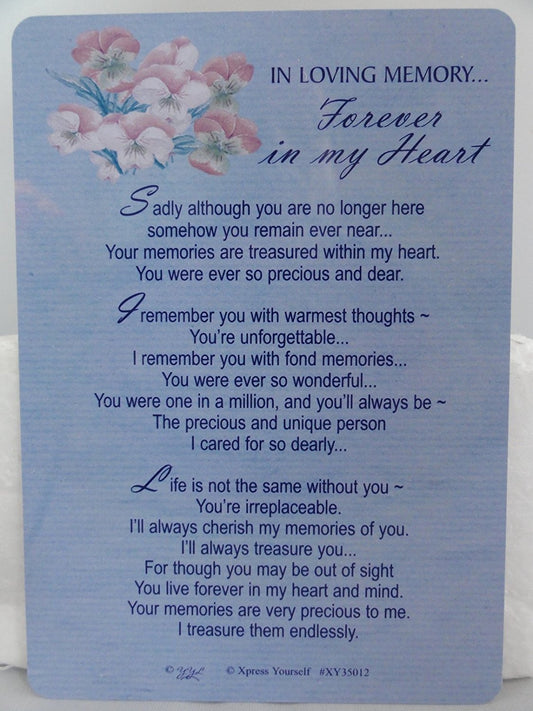 Grave Card - In Loving Memory Forever in my Heart - hanrattycraftsgifts.co.uk