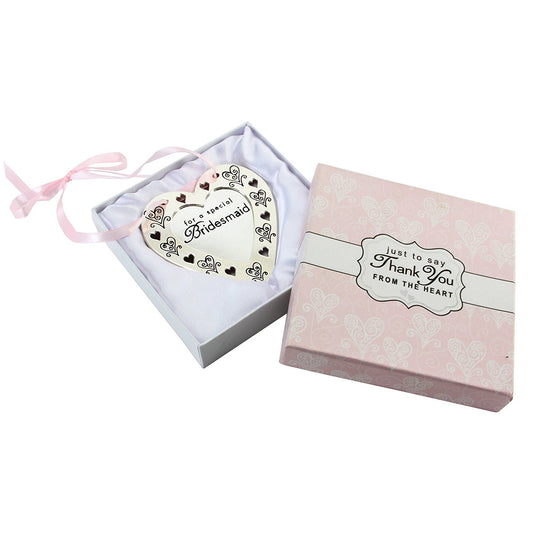 Love & Cherish Silverplated Heart Plaque - Bridesmaid - hanrattycraftsgifts.co.uk