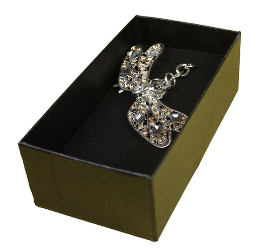 Dragonfly Diamante Keyring and Presentation Box - hanrattycraftsgifts.co.uk