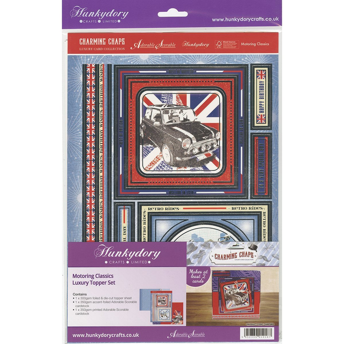 hunkydory charming chaps motoring classics topper set - hanrattycraftsgifts.co.uk