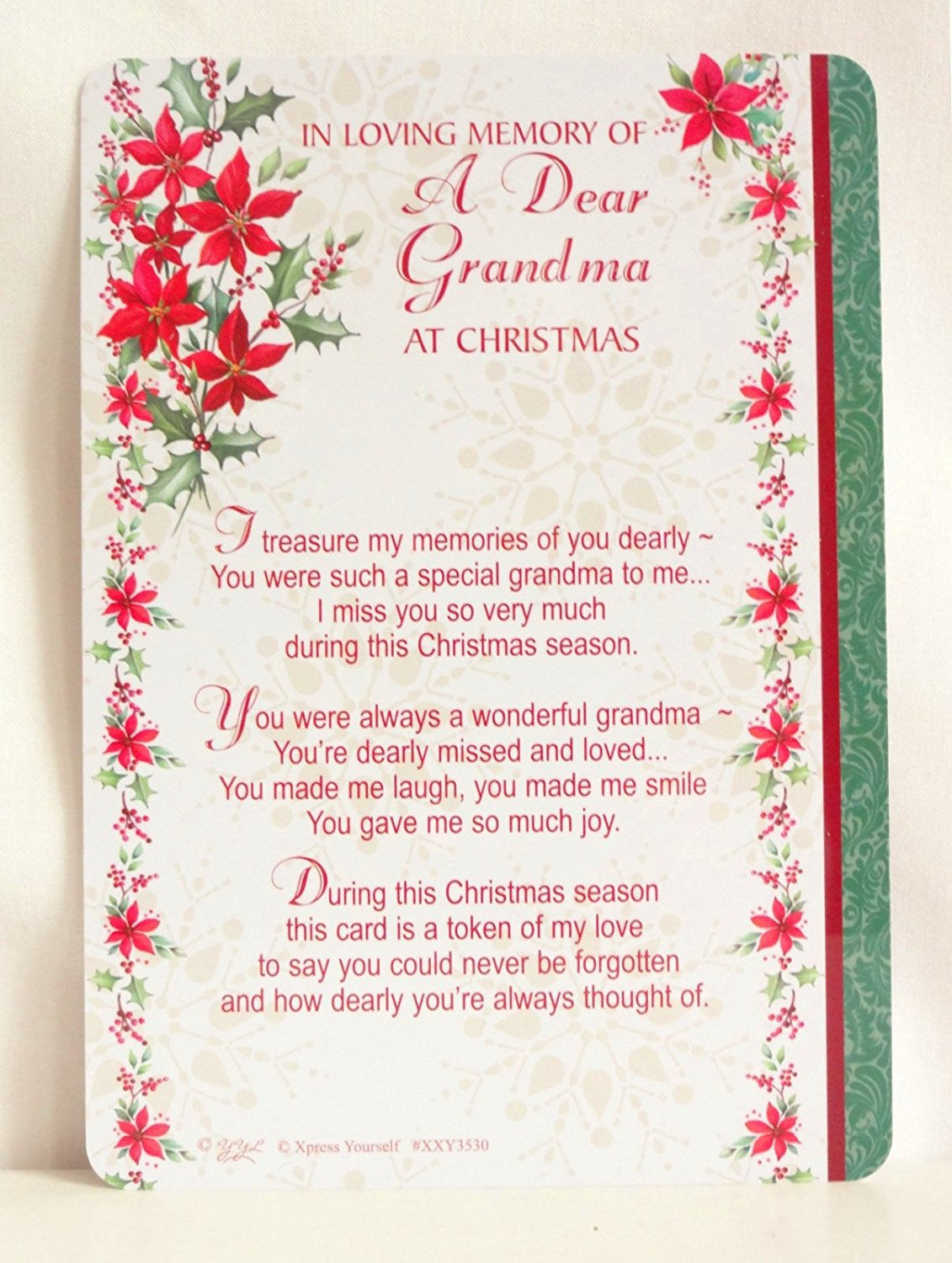 Grave Card - In Loving Memory Of A Dear Grandma At Christmas - hanrattycraftsgifts.co.uk