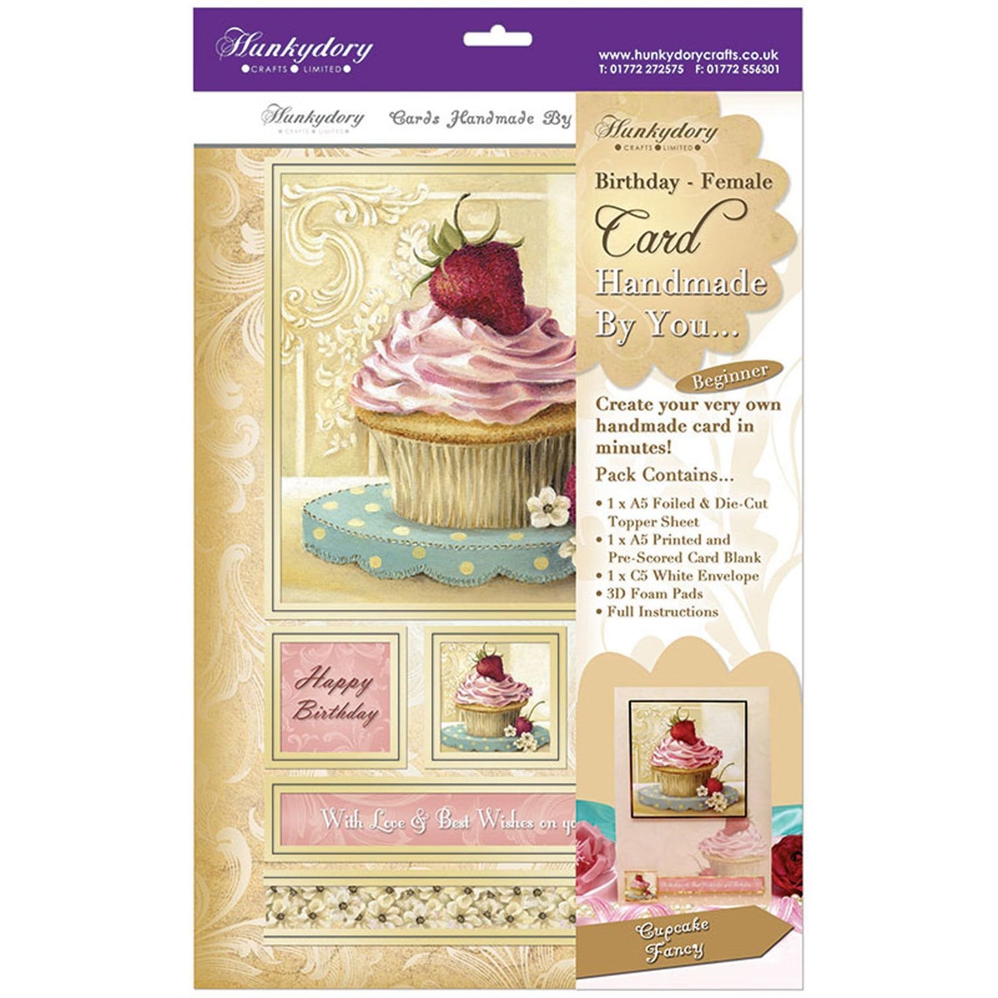 hunkydory handmade by you card kit cupcake fancy birthday female - hanrattycraftsgifts.co.uk