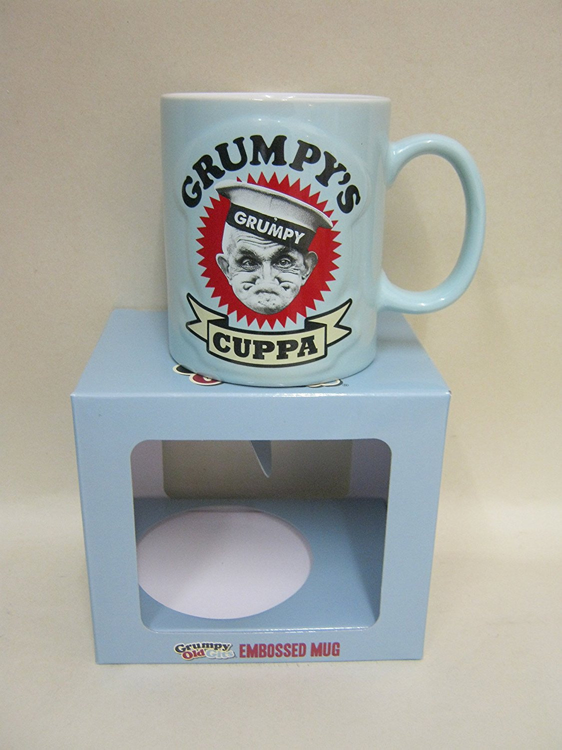 New Grumpy Old Gits Embossed Mug Grumpy's Cuppa Grumpy Is The New Happy Mug - hanrattycraftsgifts.co.uk
