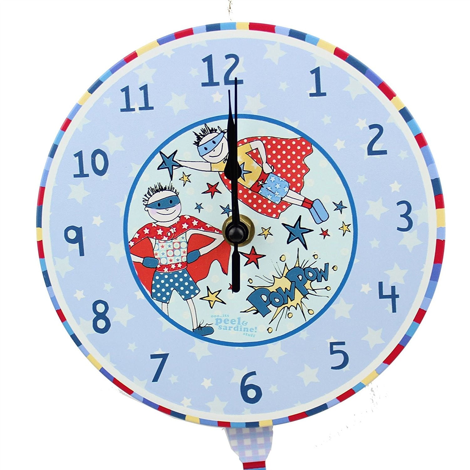 Peel & Sardine "Superhero" Pendulum Clock - hanrattycraftsgifts.co.uk