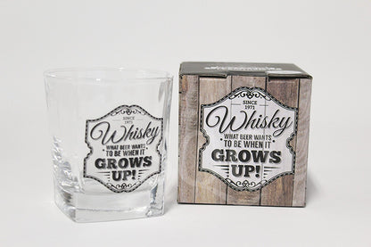 Gentlemens Whiskey Glass Slogan Gents Gift Mens Fathers Day Birthday Dad Present - hanrattycraftsgifts.co.uk