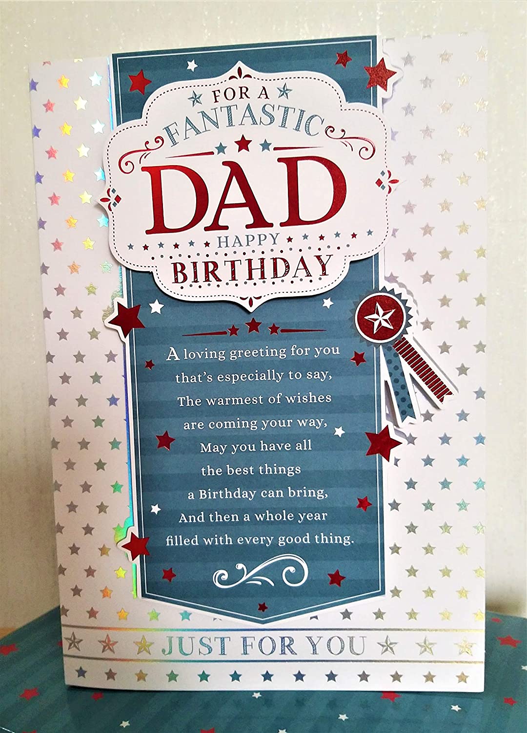 Dad Birthday Card 'for A Fantastic Dad Happy Birthday' Boxed Card