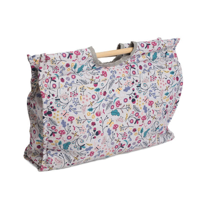 HobbyGift MR4687/194 | Spring Time Print Craft Bag/Wooden Handles | 11x42x31½cm - hanrattycraftsgifts.co.uk