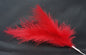 Coloured Feathers Wired 3 per Stem x 6 Stems - Red - hanrattycraftsgifts.co.uk