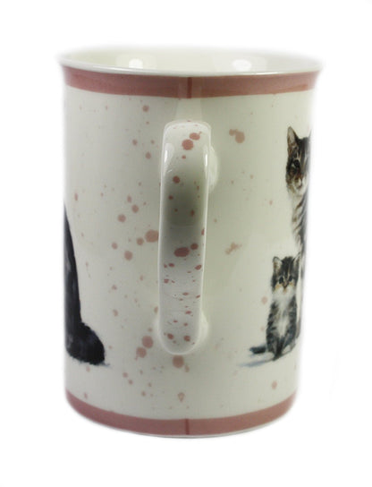 Macneil Cat and Kitten Fine China Mug (Tabby) - hanrattycraftsgifts.co.uk