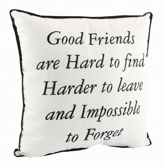 Good Friends Are Hard To Find Quote Shabby Cushion Chic Home Decoration Gift - hanrattycraftsgifts.co.uk