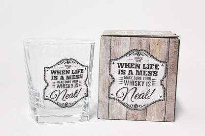 Gentlemens Whiskey Glass Slogan Gents Gift Mens Fathers Day Birthday Dad Present - hanrattycraftsgifts.co.uk