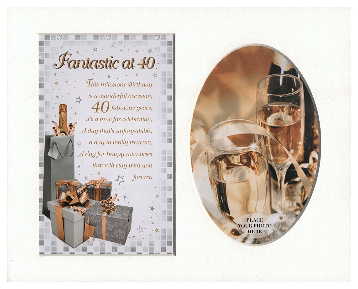 Fantastic at 40 Special Keepsake Photo Frame Mount - hanrattycraftsgifts.co.uk