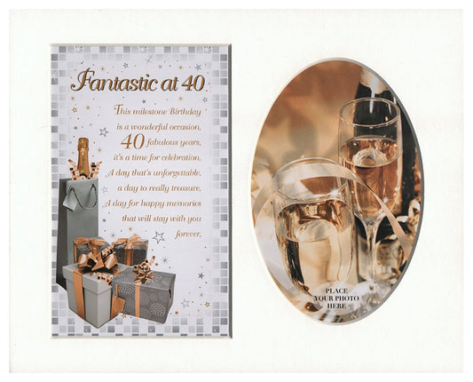 Fantastic at 40 Special Keepsake Photo Frame Mount - hanrattycraftsgifts.co.uk