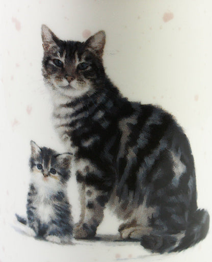 Macneil Cat and Kitten Fine China Mug (Tabby) - hanrattycraftsgifts.co.uk