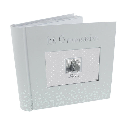 Photo Album Silver Dots 1st Communion 6X4 - hanrattycraftsgifts.co.uk