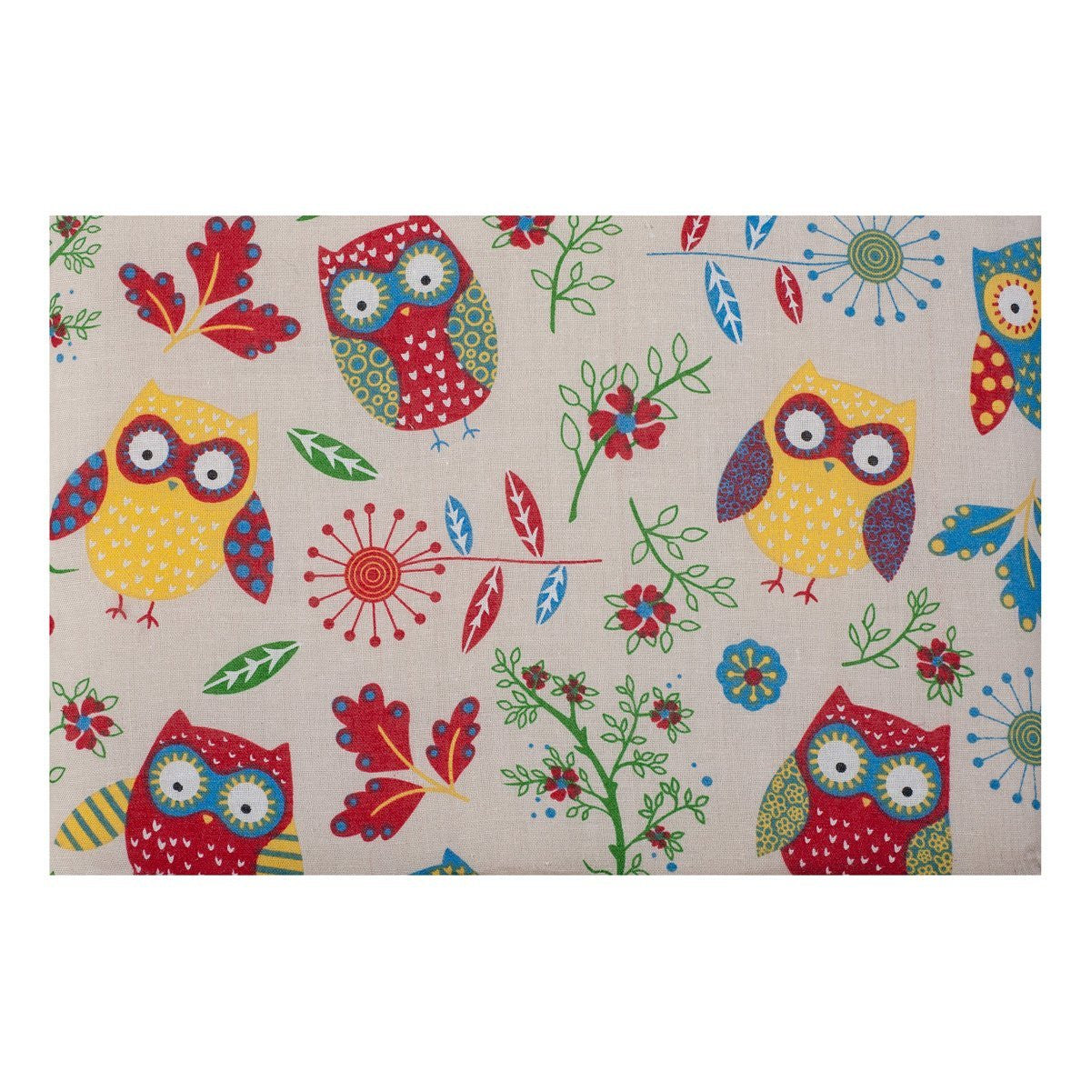Hobby Gift MRS/29 Owl Print on Natural Small Sewing Box/Organiser 20 x 20 x 11cm - hanrattycraftsgifts.co.uk