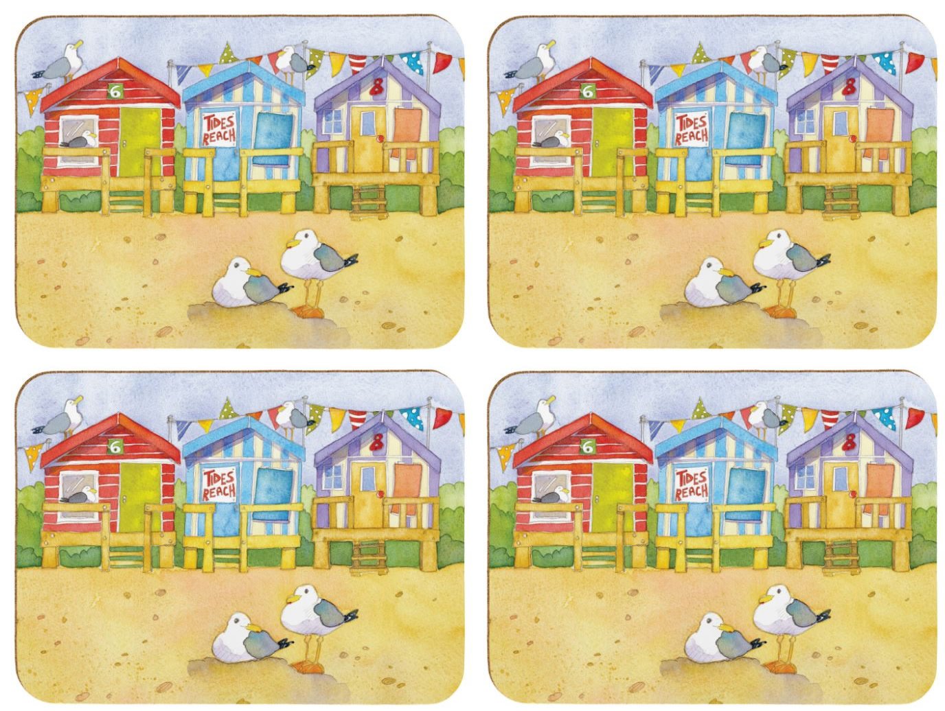 Emma Ball - "A Day at the Seaside" Placemats - Set of 4 - hanrattycraftsgifts.co.uk