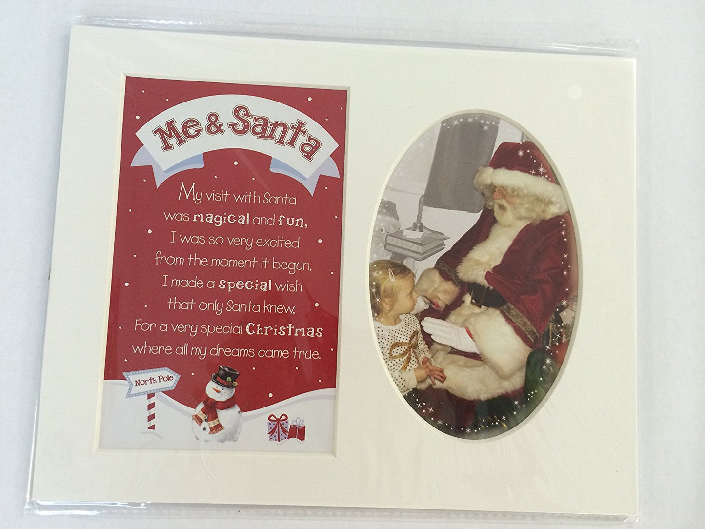 Personalised Keepsake Photo Frame Mount-Me & Santa - hanrattycraftsgifts.co.uk