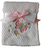 Baby Girls Beautiful Pink Butterfly and Flowers Blanket Wrap 100cm x 75cm approx - hanrattycraftsgifts.co.uk