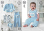 King Cole Cuddles DK Double Knitting Pattern Baby Clothes Set - Dungarees Cardigan Gilet Hat (4232) - hanrattycraftsgifts.co.uk